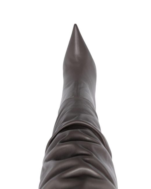 AMINA MUADDI Gray Olivia 95mm Thigh-high Boots