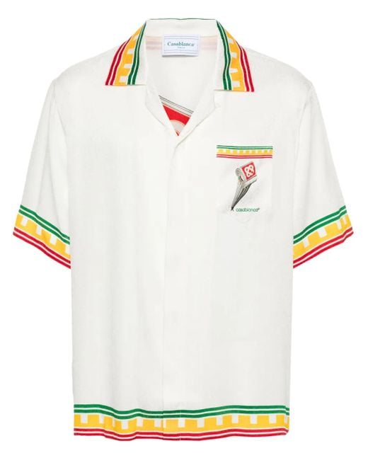 Casablanca White Logo Monogram Pattern Shirt for men