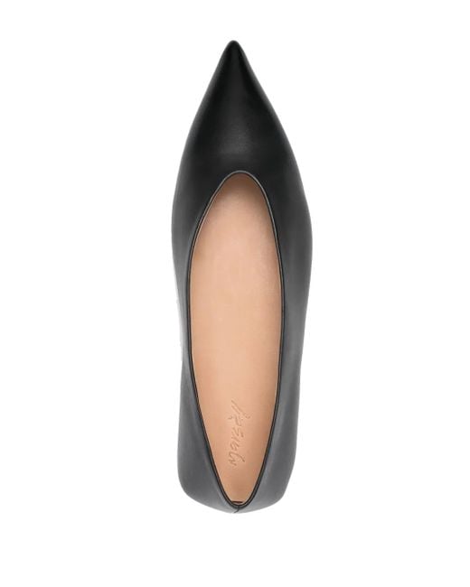 Marsèll Black Ago Pointed-Toe Leather Ballet Flats
