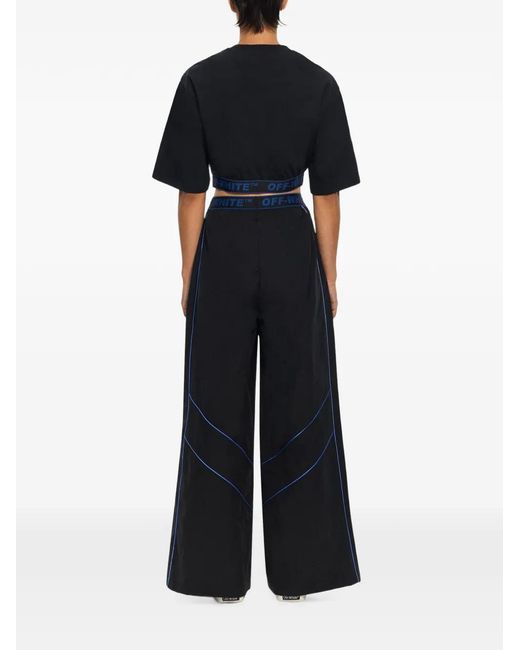 Off-White c/o Virgil Abloh Blue Logoband Nylon Pants
