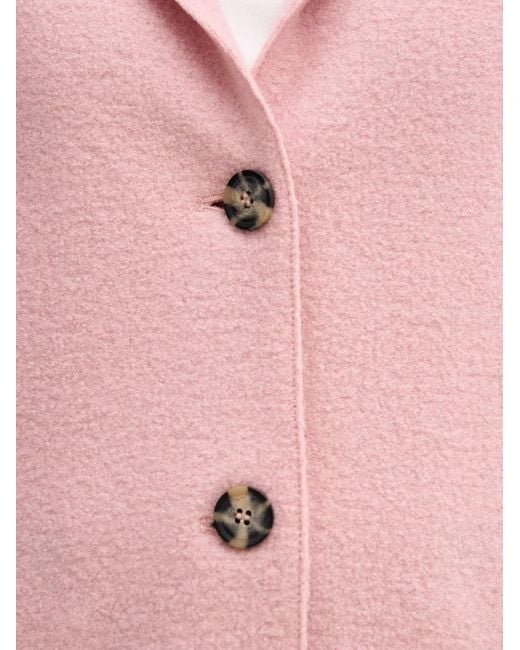 Ouí Pink Mayson Single-Breasted Notched-Lapels Coat