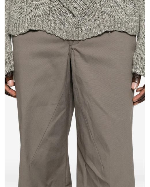 Rick Owens Gray Drawstring-Waist Wide-Leg Trousers for men
