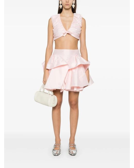 Viktor & Rolf Pink Pleated Cropped Top