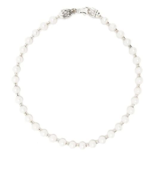 Emanuele Bicocchi White Bead-Embellished Pearl Necklace