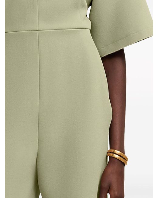 AMI Green Short-sleeve Wool Jumpsuit