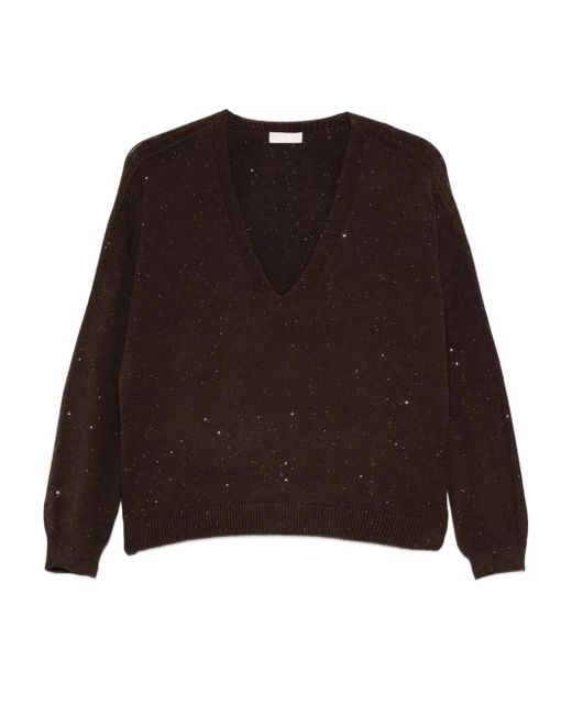 Maglione Con Scollo A V di Liu Jo in Brown