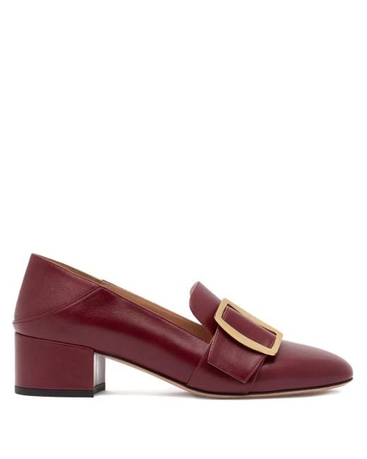 Bally Red 40Mm Boucle Buckle Pumps
