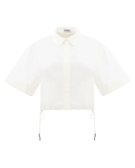 Jonathan Simkhai White Ryett Cropped Shirt