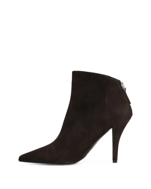 Chantal Black Pointed-Toe Suede Ankle Boots