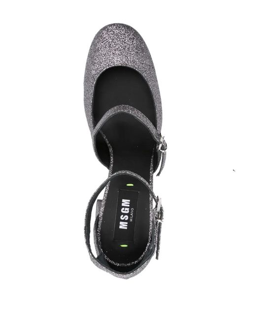 MSGM White Pumps Mit Glitter 90Mm