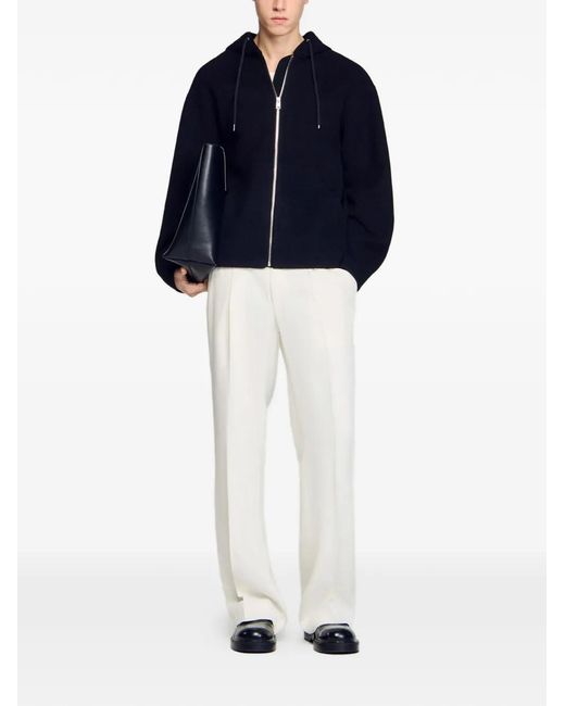 Sandro Black Hooded-Neck Jacket for men