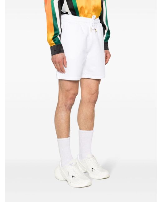 Casablancabrand White Logo-patch Jersey Track Shorts