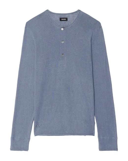 Zadig & Voltaire Blue Pull À Logo Et Manches Longues for men