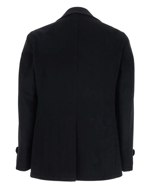Tagliatore Blue Double-Breasted Peacoat for men