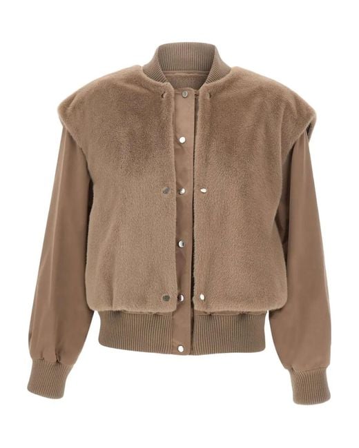 Boss Brown Layered Bomber Jacket