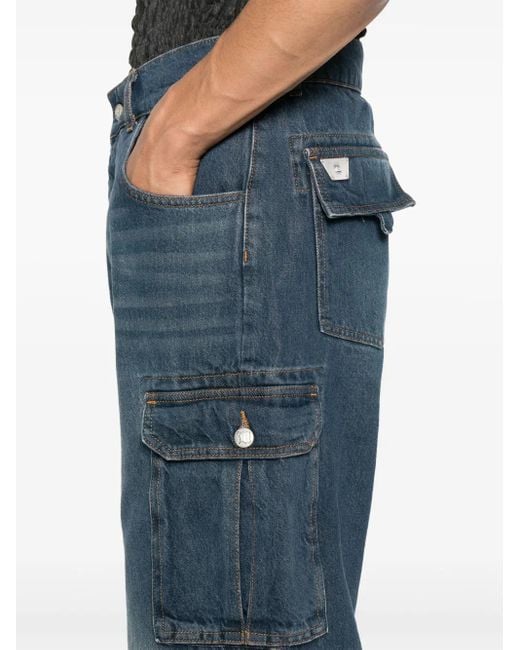 Jeans Cargo Dirt Bath A Gamba Ampia di M I S B H V in Blue da Uomo
