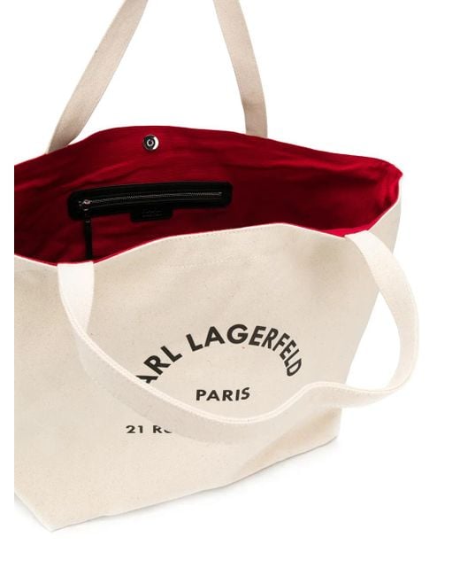 Karl Lagerfeld Natural Rue St-Guillaume Canvas Tote Bag