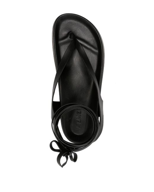 A.Emery Black Shel Leather Sandals