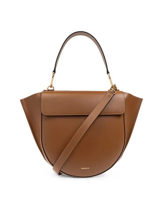 Wandler Brown Medium Hortensia Leather Tote Bag