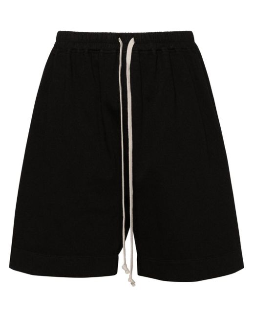 Rick Owens Black Drawstring-waistband Cotton Track Shorts