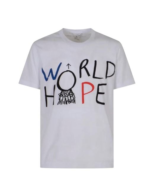 Comme des Garçons Gray Graphic-Print T-Shirt for men