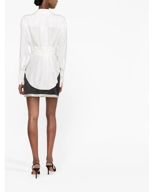 GAUGE81 White Sabinas Silk Wrap Shirt