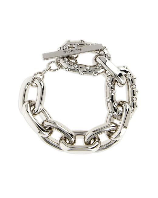 Bracciale A Catena Xl Link Con Cristalli di Rabanne in Metallic