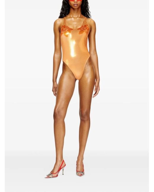 DIESEL Orange X Karol G Ivo_Nny Metallic-Effect Swimsuit