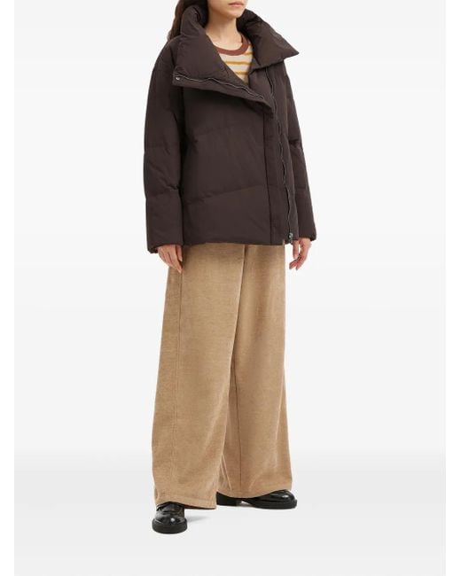 B+ AB Brown Funnel-Neck Quilted Jacket