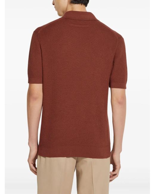 メンズ Zegna ポロシャツ Red