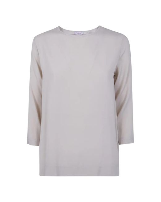Rossopuro Gray Three-Quarter Sleeve Top