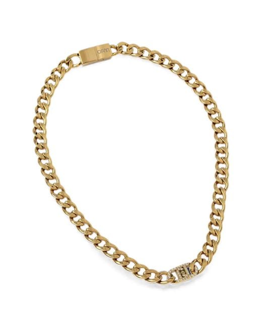 Liu Jo Metallic Crystal-Embellished Curb-Link Necklace