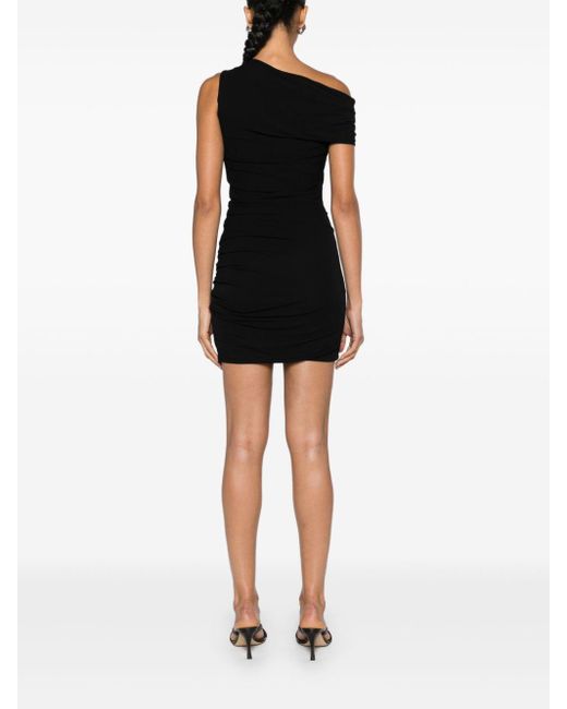 Alexander McQueen Black Asymmetric Crystal Knot Cocktail Dress