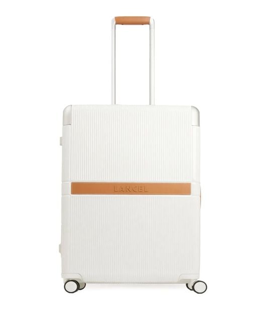 Lancel White Empreinte Leather-trimmed Suitcase