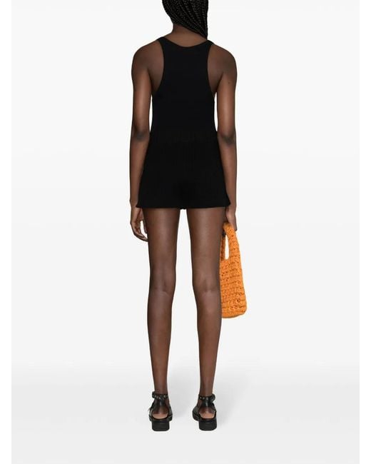 Alanui Black Cashmere-Blend Knitted Shorts
