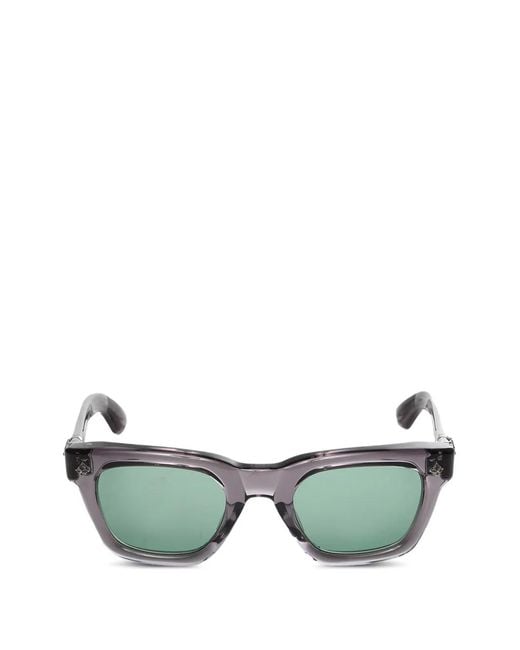 Chrome Hearts Green Square-Frame Sunglasses