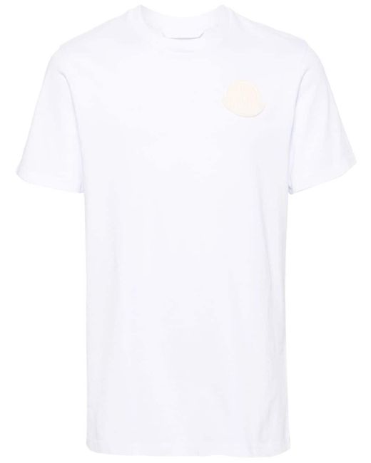 Camiseta con parche del logo Moncler de hombre de color White