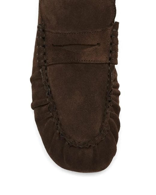 Alohas Brown Aven Ruffled Loafers