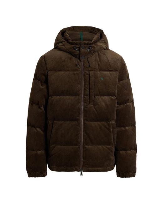 Polo Ralph Lauren Brown Hooded Corduroy-Texture Jacket for men