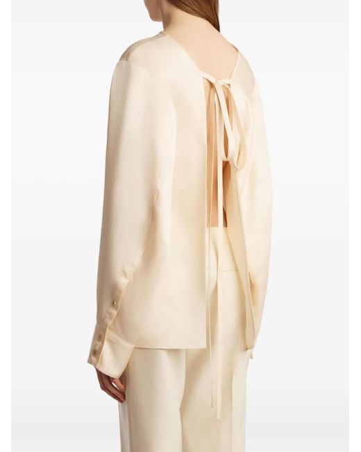 Khaite Natural Durion Tie-Back Blouse
