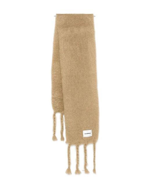 Jil Sander ロゴパッチ スカーフ Natural