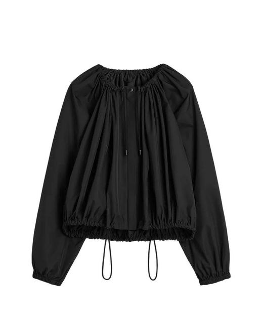 Totême Black Gathered Parachute Jacket