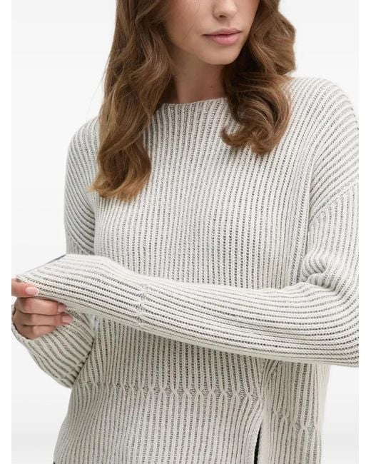 Ouí White Ribbed Sweater