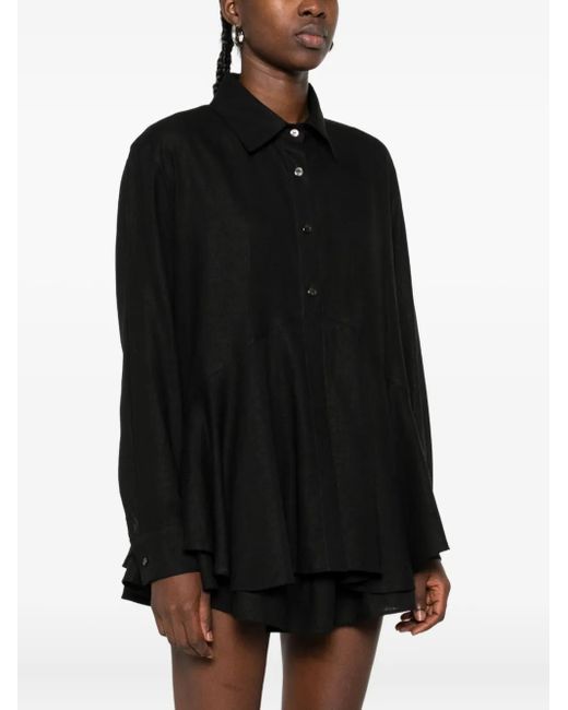 Hamza Black Flared Blouse