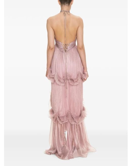 Maria Lucia Hohan Pink Zadie Ruffled Maxi Dress