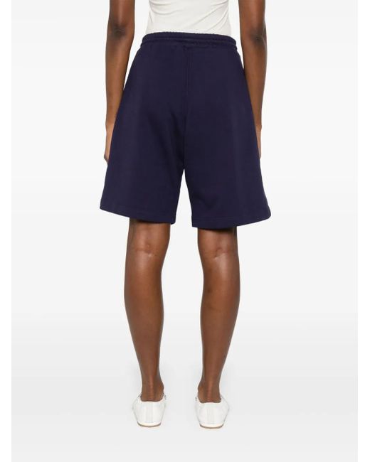 MSGM Blue Embroidered Shorts