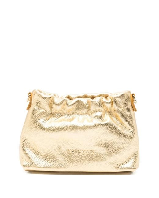 Marc Ellis Natural Metallic-Effect Ruched Cross Body Bag