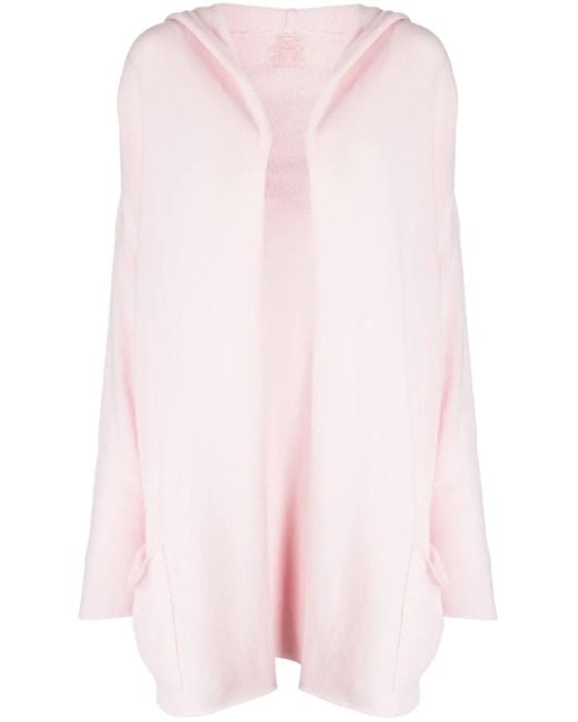 Teddy Cashmere Pink Napoli Hooded Cashmere Cardigan