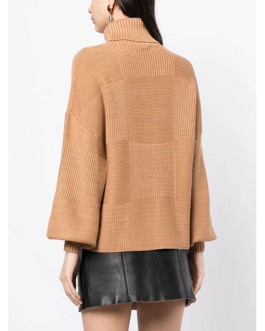 Staud Brown Benny Roll-Neck Jumper