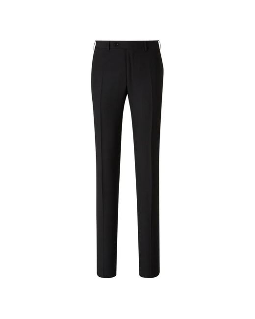 Canali Black Zip Regular Wool Trousers for men